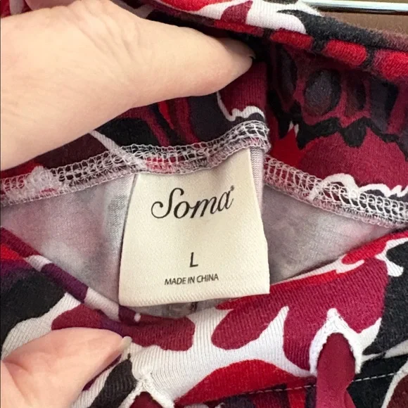 *2 Pieces SOMA Long Sleeve Top & Wide Leg Drawstring Bottoms Pajamas Loungewear - Picture 16 of 16